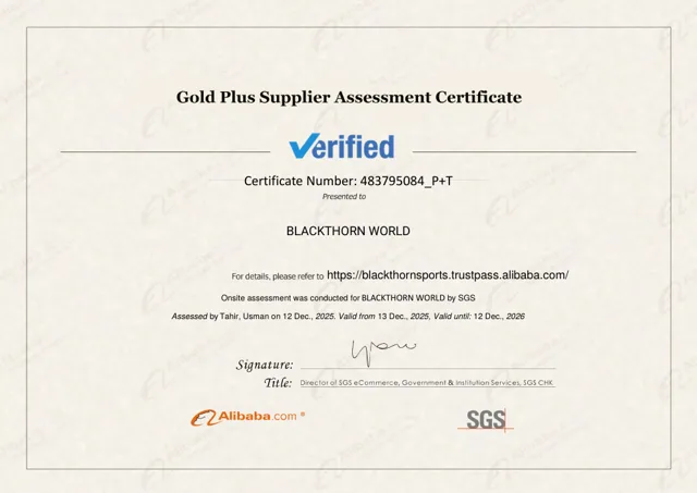 SGS-verified Gold Plus Supplier — Blackthorn World certificate