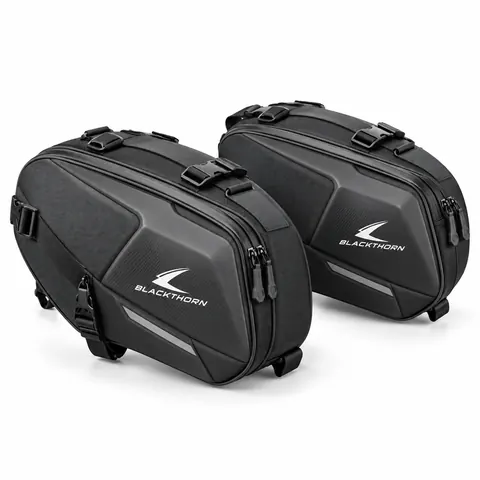 Black Aero Hard-Shell Saddle Bags — Saddle bags & waist bags by Blackthorn World