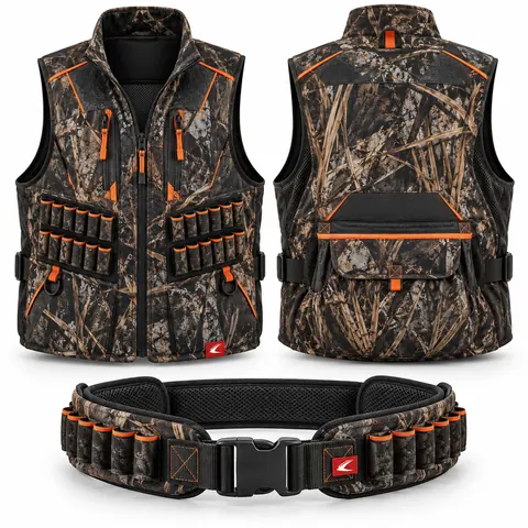 Black Ember Camo Shell Vest & Belt Set — Hunting & Tactical · Packs, gloves & accessories by Blackthorn World