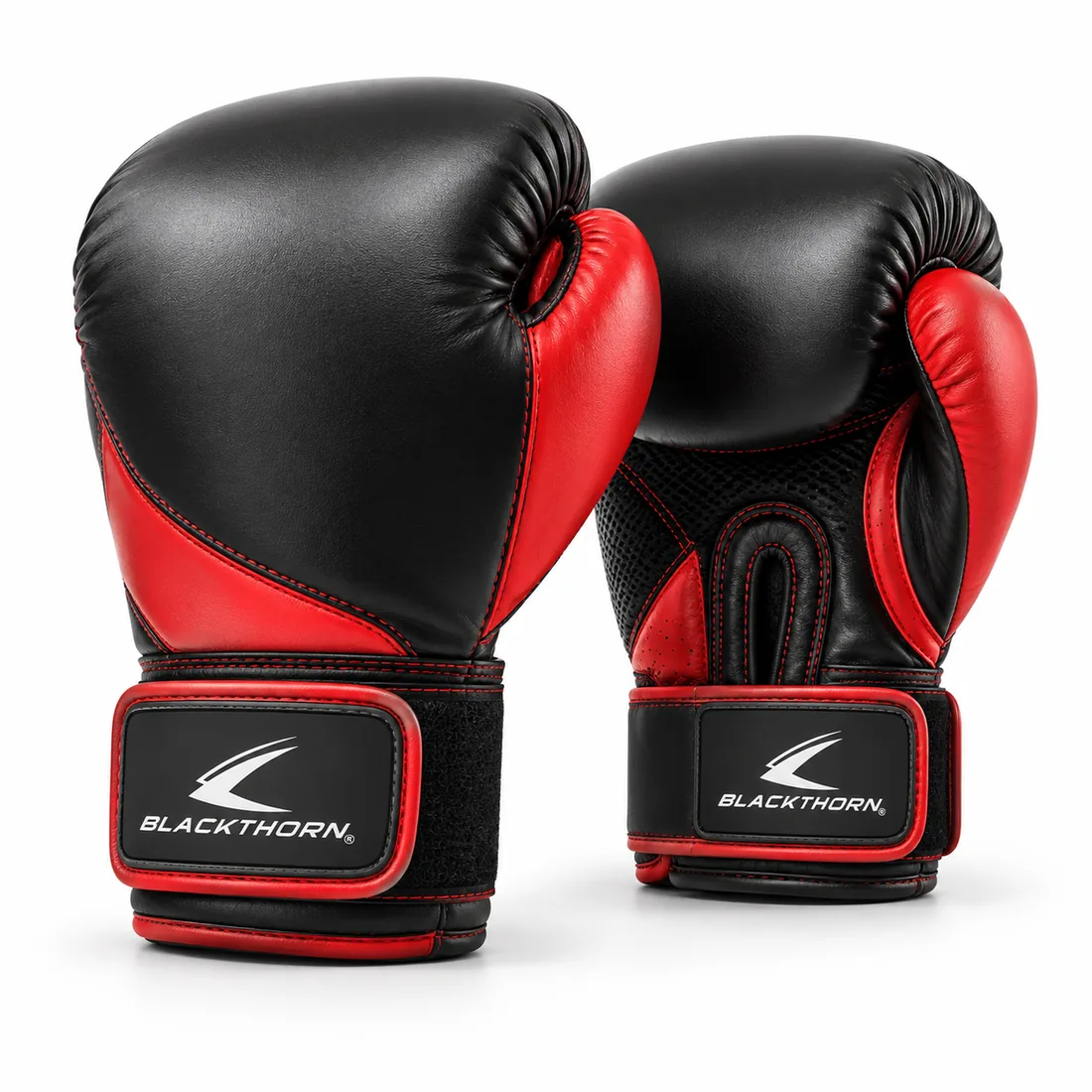 Black & Red Boxing Training Gloves — custom boxing gloves by Blackthorn World