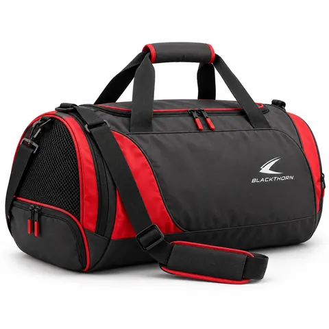 Black & Red School Sports Duffle Bag — custom schoolwear by Blackthorn World