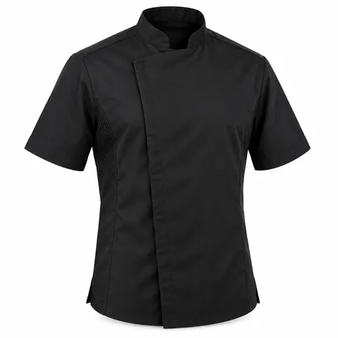Black Short-Sleeve Chef Jacket — wholesale chef jackets & coats by Blackthorn World