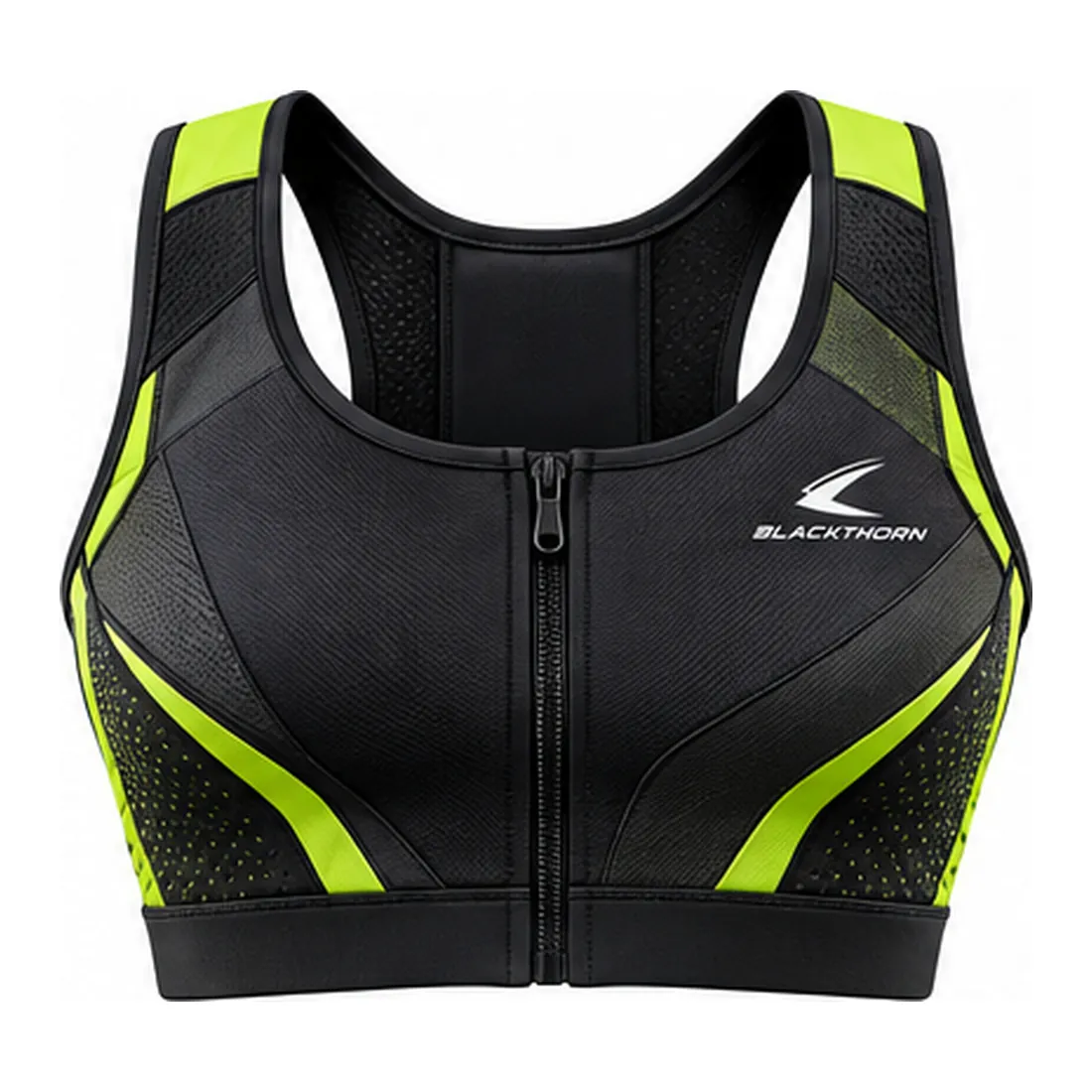 Black Volt Front-Zip GPS Tracking Vest — GPS vests & base layers by Blackthorn World, front view