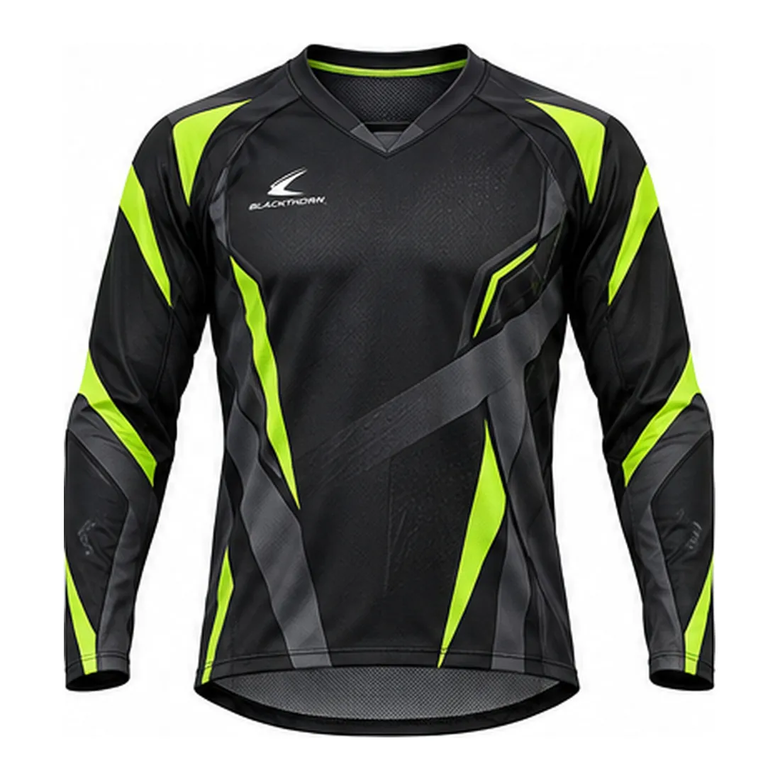 Black Volt Long-Sleeve Motocross Jersey — Motocross kits by Blackthorn World, front view