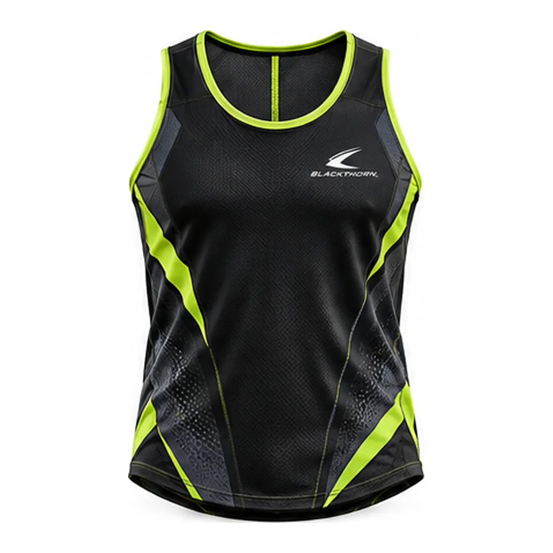 Black Volt Micro-Mesh Gym Tank — Gym tank tops by Blackthorn World, front view