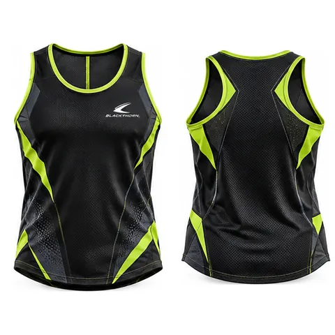 Black Volt Micro-Mesh Gym Tank — front and back