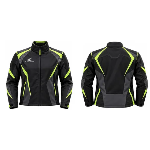 Black Volt Pit-Crew Softshell Jacket — front and back