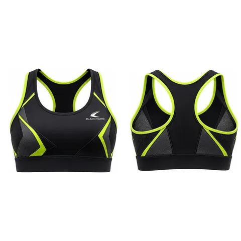 Black Volt Racerback Sports Bra — front and back