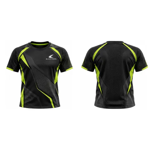 Black Volt Raglan Training T-Shirt — front and back