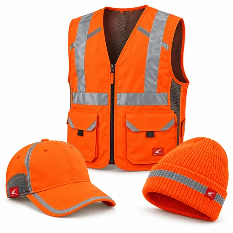 Blaze Reflective Cap, Beanie & Vest Set