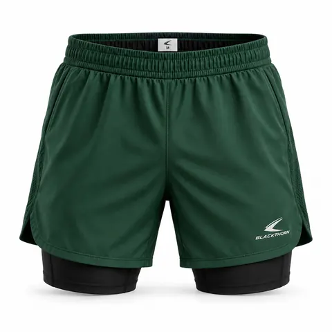 Bottle Green 2-in-1 School Sports Shorts — custom schoolwear by Blackthorn World