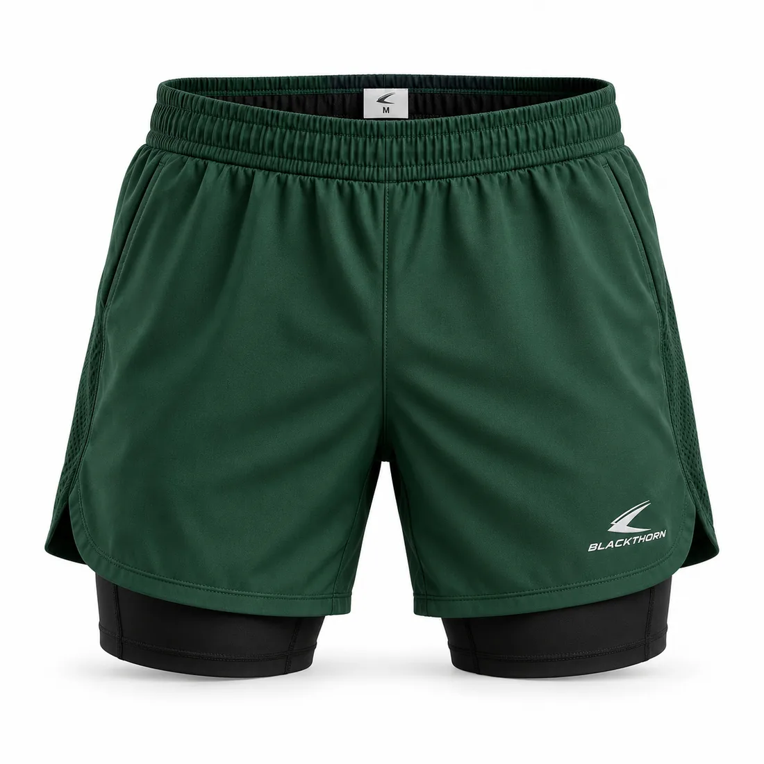 Bottle Green 2-in-1 School Sports Shorts — custom school sports shorts by Blackthorn World