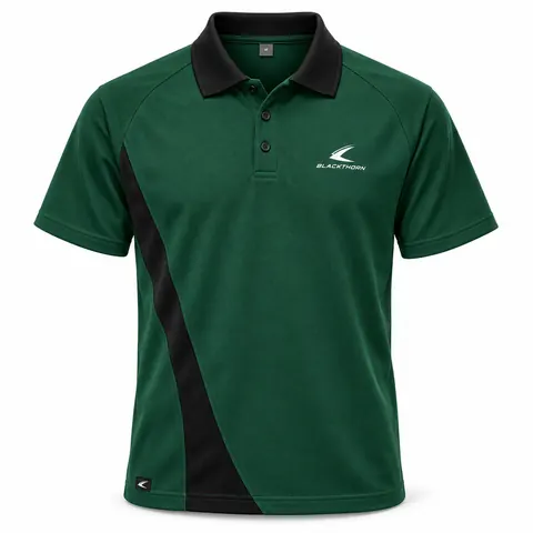 Bottle Green & Black Diagonal School Polo — custom schoolwear by Blackthorn World