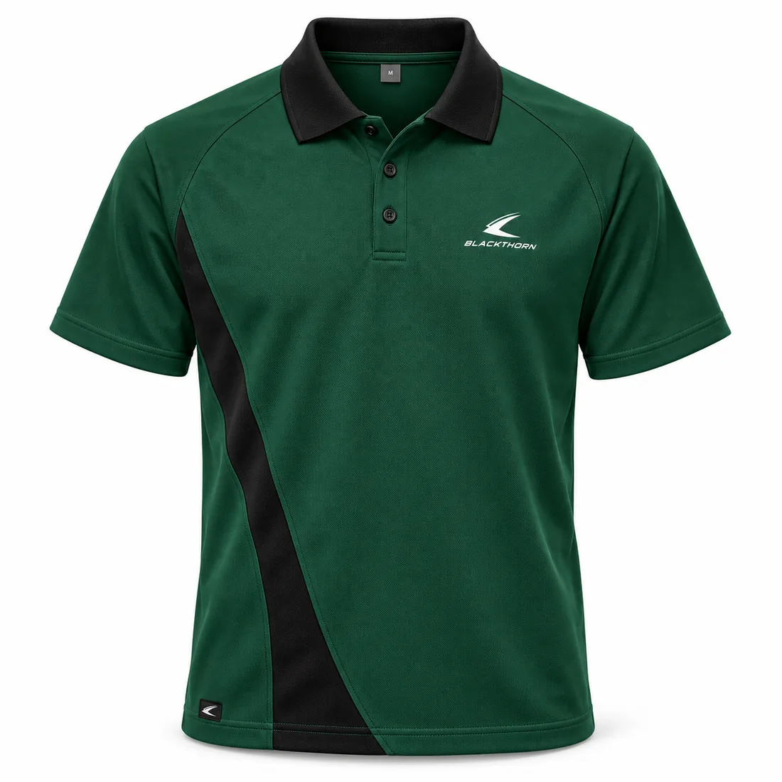 Bottle Green & Black Diagonal School Polo — custom school polo shirts by Blackthorn World