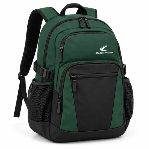 Bottle Green & Black School Backpack — custom schoolwear by Blackthorn World