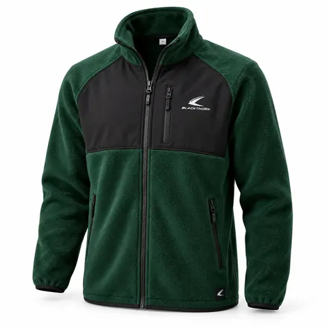 Bottle Green Hybrid School Fleece Jacket — custom schoolwear by Blackthorn World