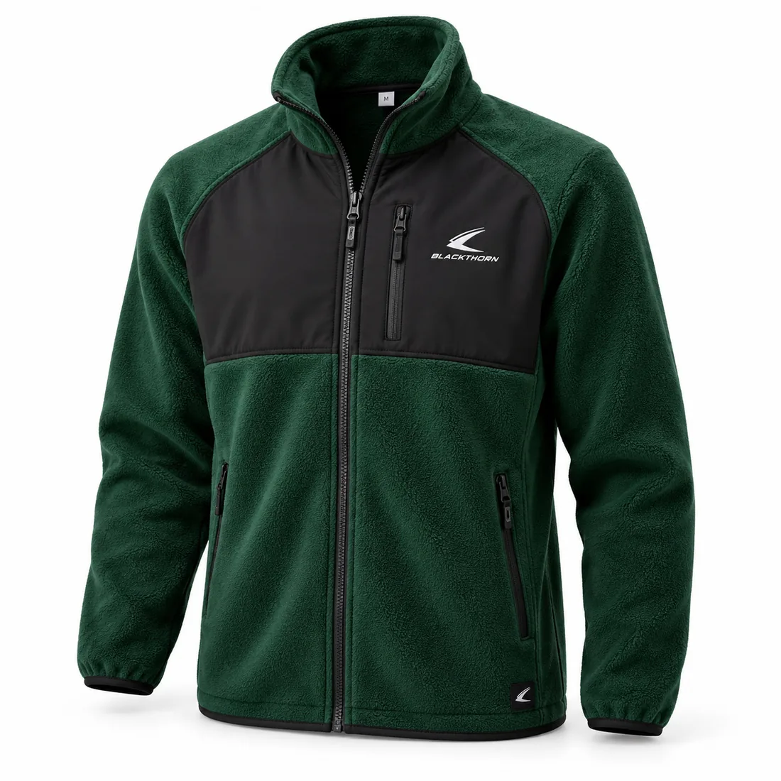 Bottle Green Hybrid School Fleece Jacket — custom school fleece jackets by Blackthorn World