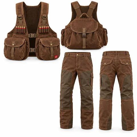 Brown Waxed Upland Vest & Brush Pants Set — Hunting & Tactical · Hunting jackets & suits by Blackthorn World