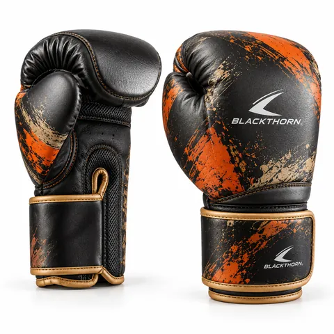 Brush-Graphic Custom Boxing Gloves — view 5