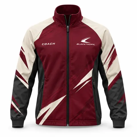 Burgundy Brushstroke Softshell Coach Jacket