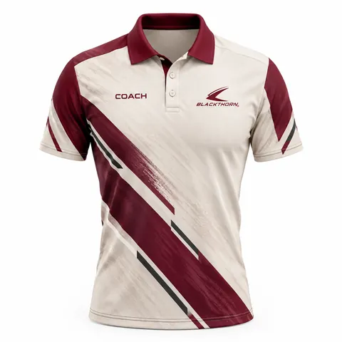 Burgundy Brushstroke Coach Polo — Teamwear · Polo shirts by Blackthorn World