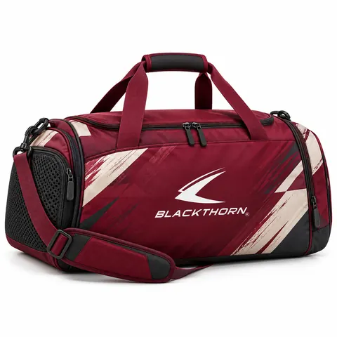 Burgundy Brushstroke Academy Duffel Bag — Bags · Duffle, kit & drawstring bags by Blackthorn World