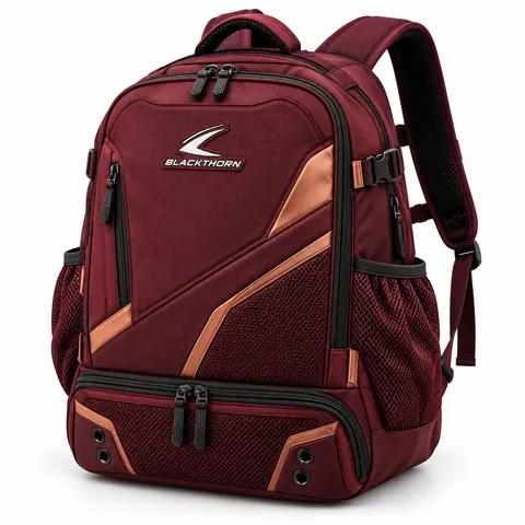 Burgundy Copper Boxing Club Backpack — Backpacks by Blackthorn World