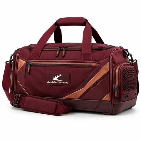 Burgundy Copper Heritage Club Duffle — Duffle, kit & drawstring bags by Blackthorn World