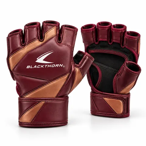 Burgundy Copper Catch Grappling Gloves — MMA gloves & protective gear by Blackthorn World
