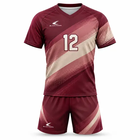 Burgundy Strata Volleyball Jersey and Shorts Set