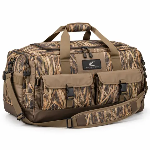 Camo Duffel & Camping Gear Bag — marsh reed camo