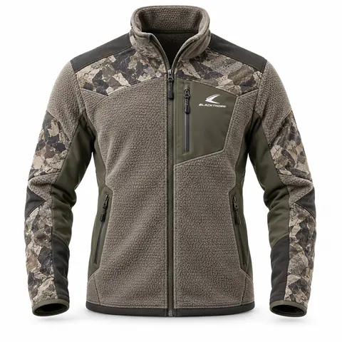 Camo Fleece Hunting Jacket (Midlayer) — custom camo fleece hunting jacket by Blackthorn World