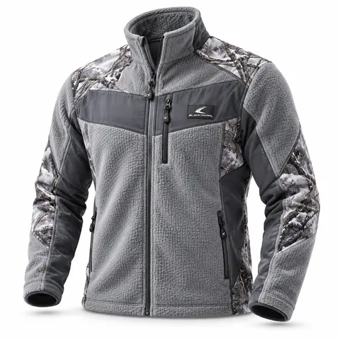 Camo Fleece Hunting Jacket (Midlayer) — snow camo