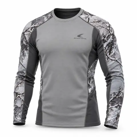 Camo Hunting Base Layer Top — snow camo