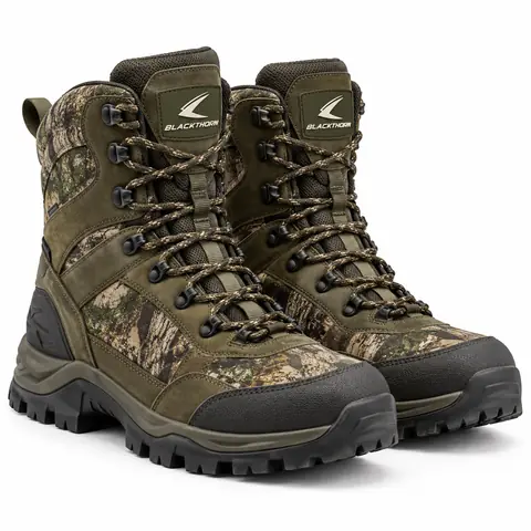 Camo Hunting Boots — Waterproof Lace-Up & Rubber — custom camo hunting boots by Blackthorn World