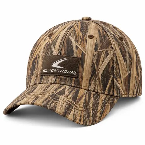 Camo Hunting Cap with Patch Logo — marsh reed camo