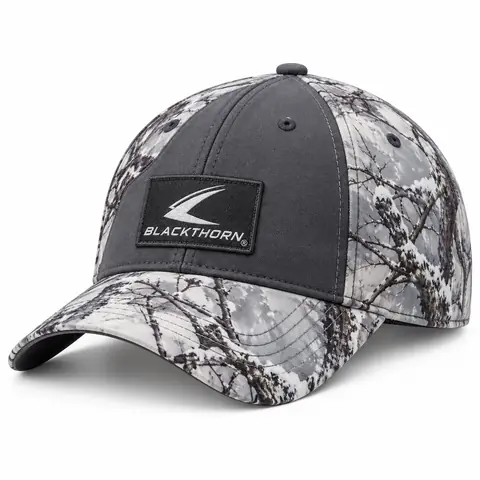 Camo Hunting Cap with Patch Logo — snow camo