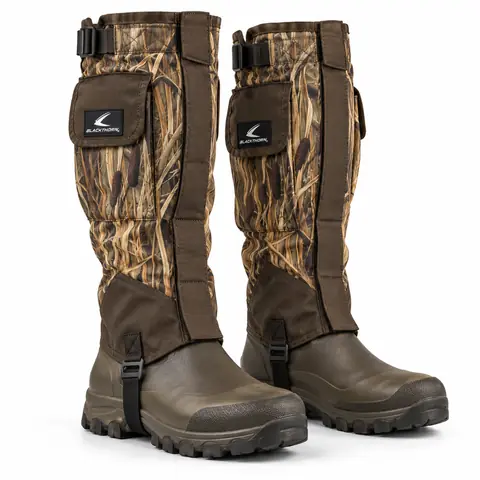 Camo Hunting Gaiters — Waterproof Leg Gaiters — marsh reed camo