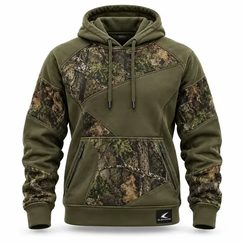 Camo Panel Hunting Hoodie — custom camo hunting hoodie by Blackthorn World