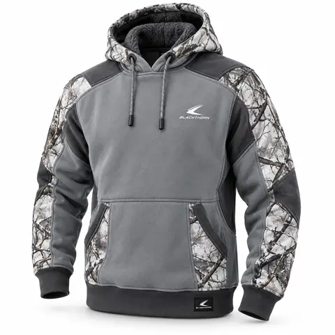 Camo Panel Hunting Hoodie — snow camo