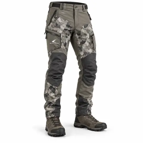 Camo Hunting Pants with Knee Reinforcement — grey digital camo