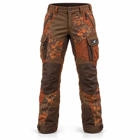 Camo Hunting Pants with Knee Reinforcement — autumn leaf camo