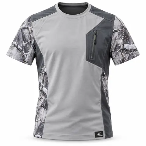 Camo Panel Hunting T-Shirt — snow camo