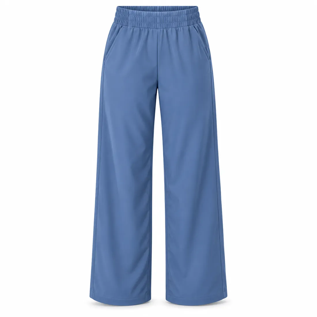 Ceil blue wide-leg scrub pants with elastic waist, wholesale by Blackthorn World