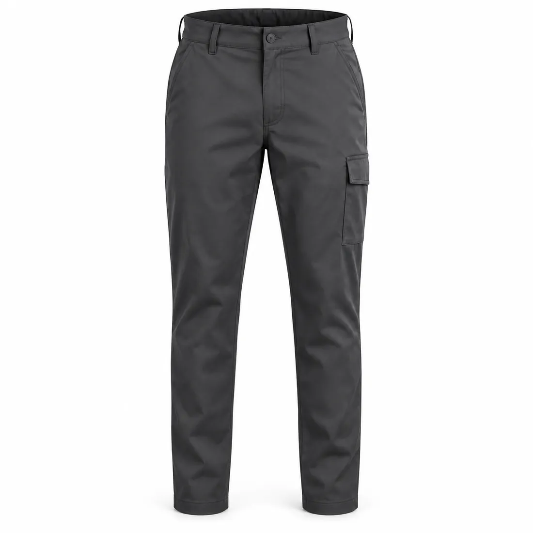 Charcoal cargo chef trousers with belt loops and leg pocket, wholesale by Blackthorn World