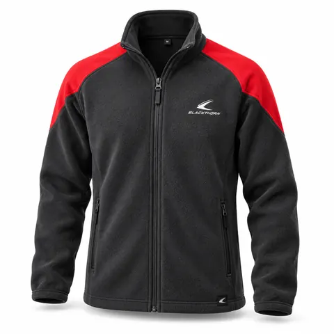 Charcoal & Red School Polar Fleece Jacket — custom schoolwear by Blackthorn World