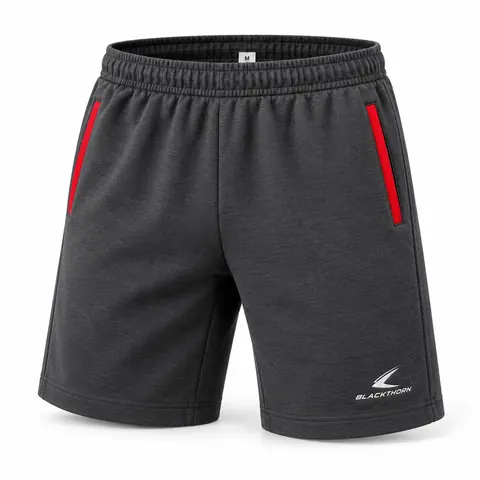 Charcoal Marl School Shorts with Red Trim — custom schoolwear by Blackthorn World