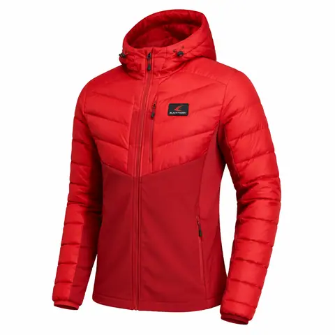 Chevron Quilted Hybrid Hooded Jacket — view 2