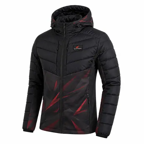 Chevron Quilted Hybrid Hooded Jacket — view 3