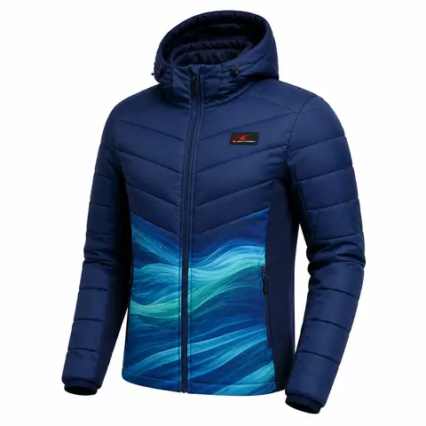 Chevron Quilted Hybrid Hooded Jacket — view 4